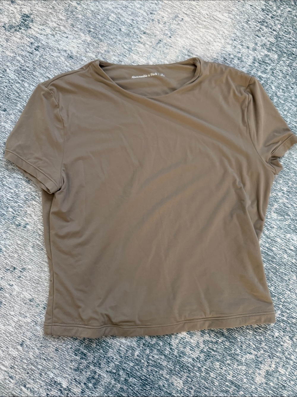 Abercrombie & Fitch Olive Short Sleeve Bodycon Crop Tee